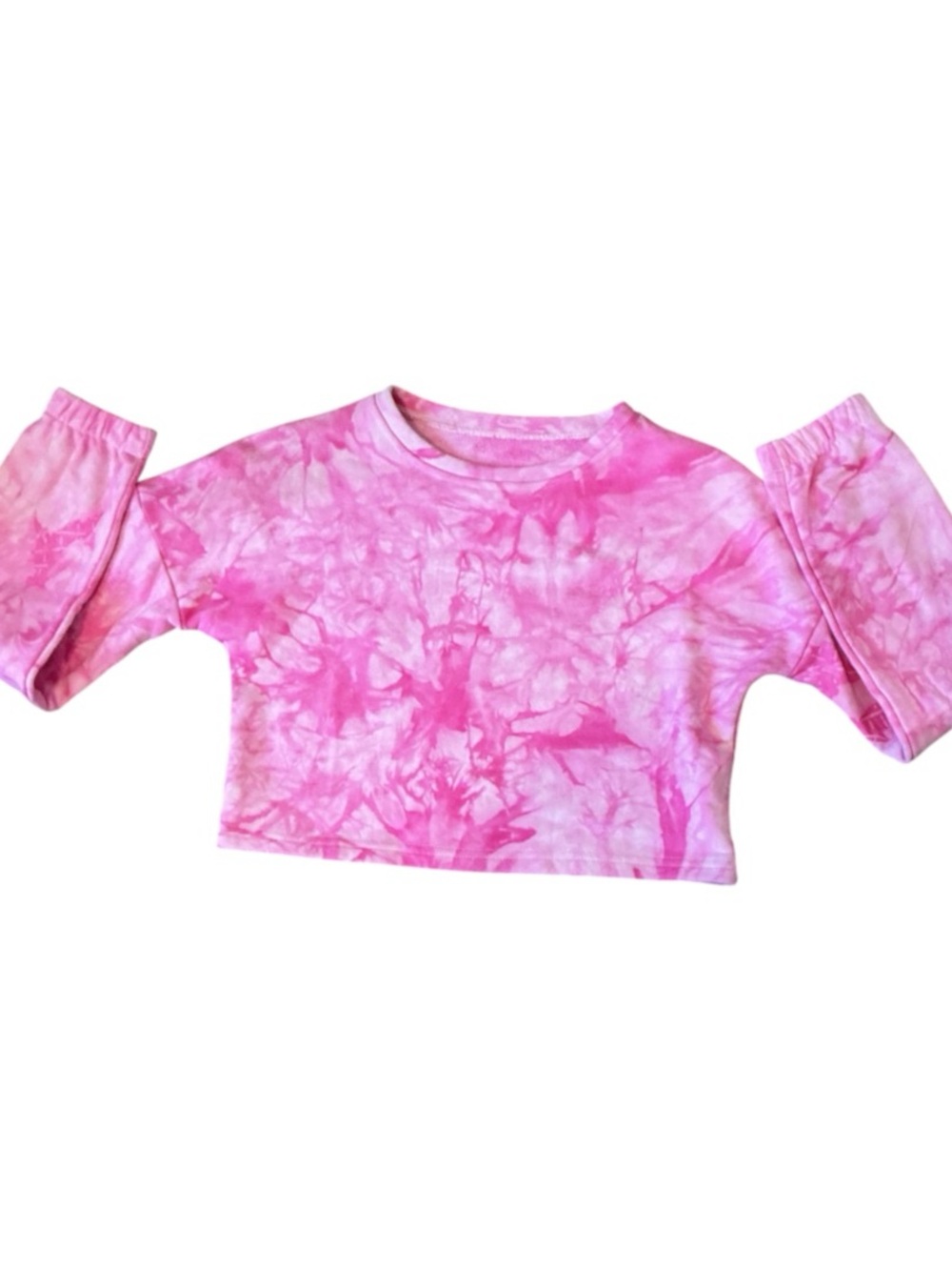 NWT Unbranded Pink Tie Dye Long Sleeve Women’s Cropped Sweatshirt Size Small
